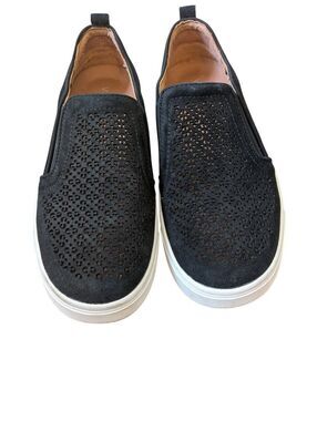 Vionic Kani Womens Size 7 Shoes Black Slip-On Perforated Casual Shoes